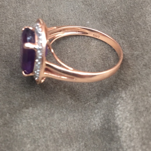 14k amethyst rose gold ring - Picture 13 of 16